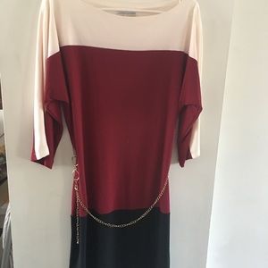 Sandra Darren size 12 color block 3/4 sleeve dress